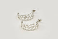 Fern Hoop Earrings - Sterling Silver