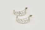 Fern Hoop Earrings - Sterling Silver