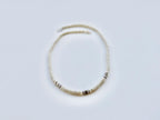 Heishi Shell, Brass and Button Pearl Necklace - Sterling Silver