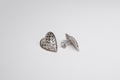 Woven Heart Earrings - Sterling Silver