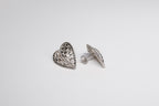 Woven Heart Earrings - Sterling Silver