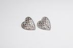 Woven Heart Earrings - Sterling Silver