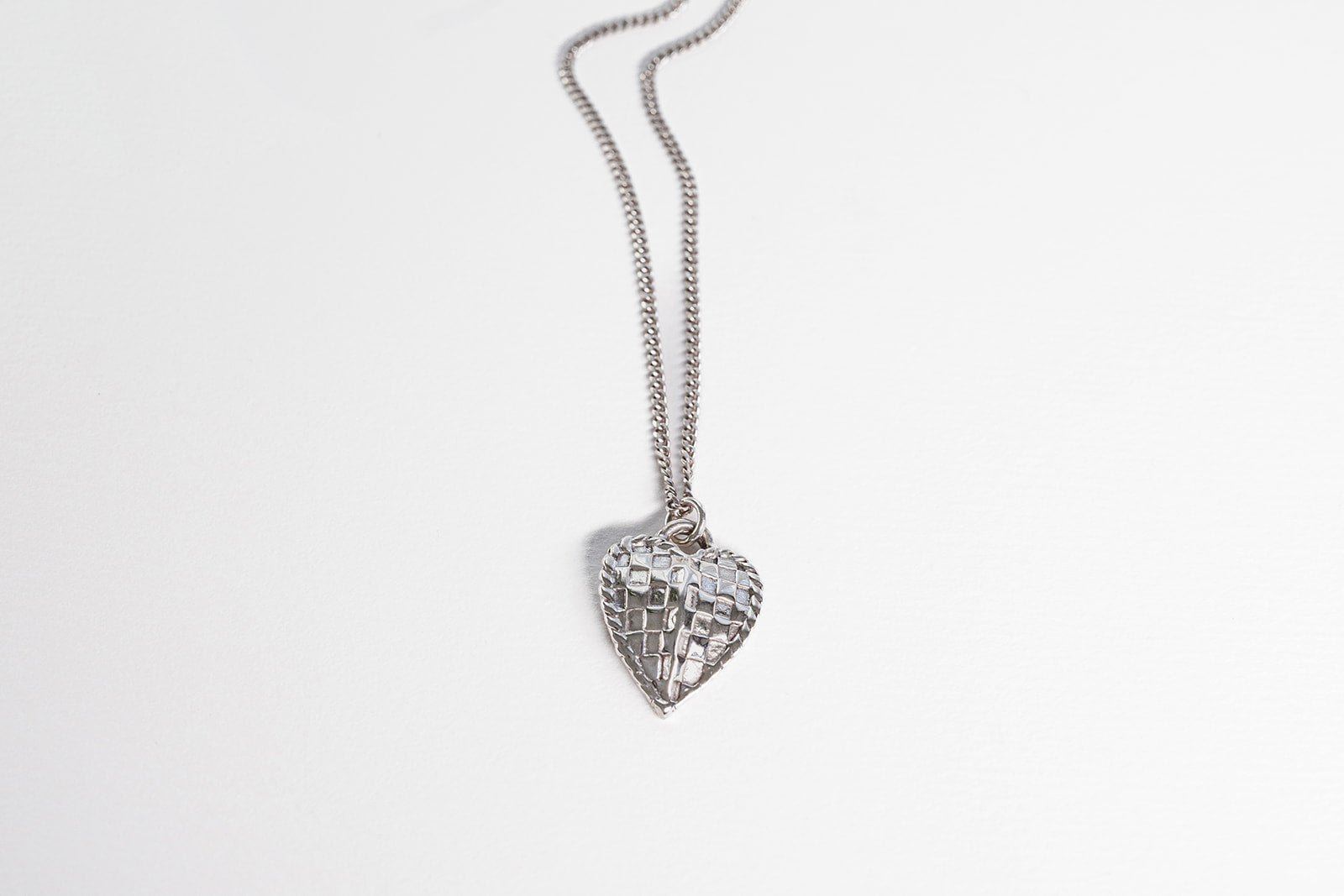 Woven Heart Necklace - Sterling Silver