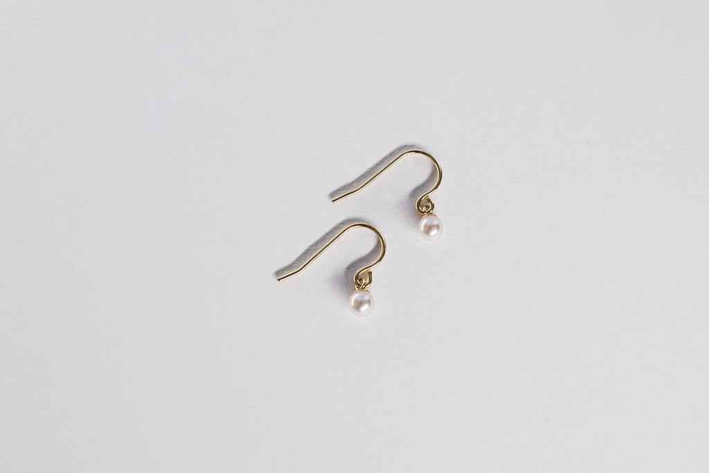 Classic Pearl Drop Earrings (Small) - 9ct Gold & Akoya Pearl