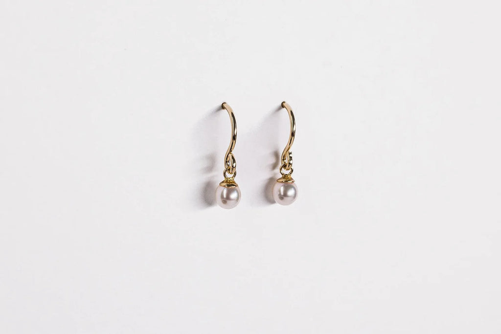 Classic Pearl Drop Earrings (Small) - 9ct Gold & Akoya Pearl