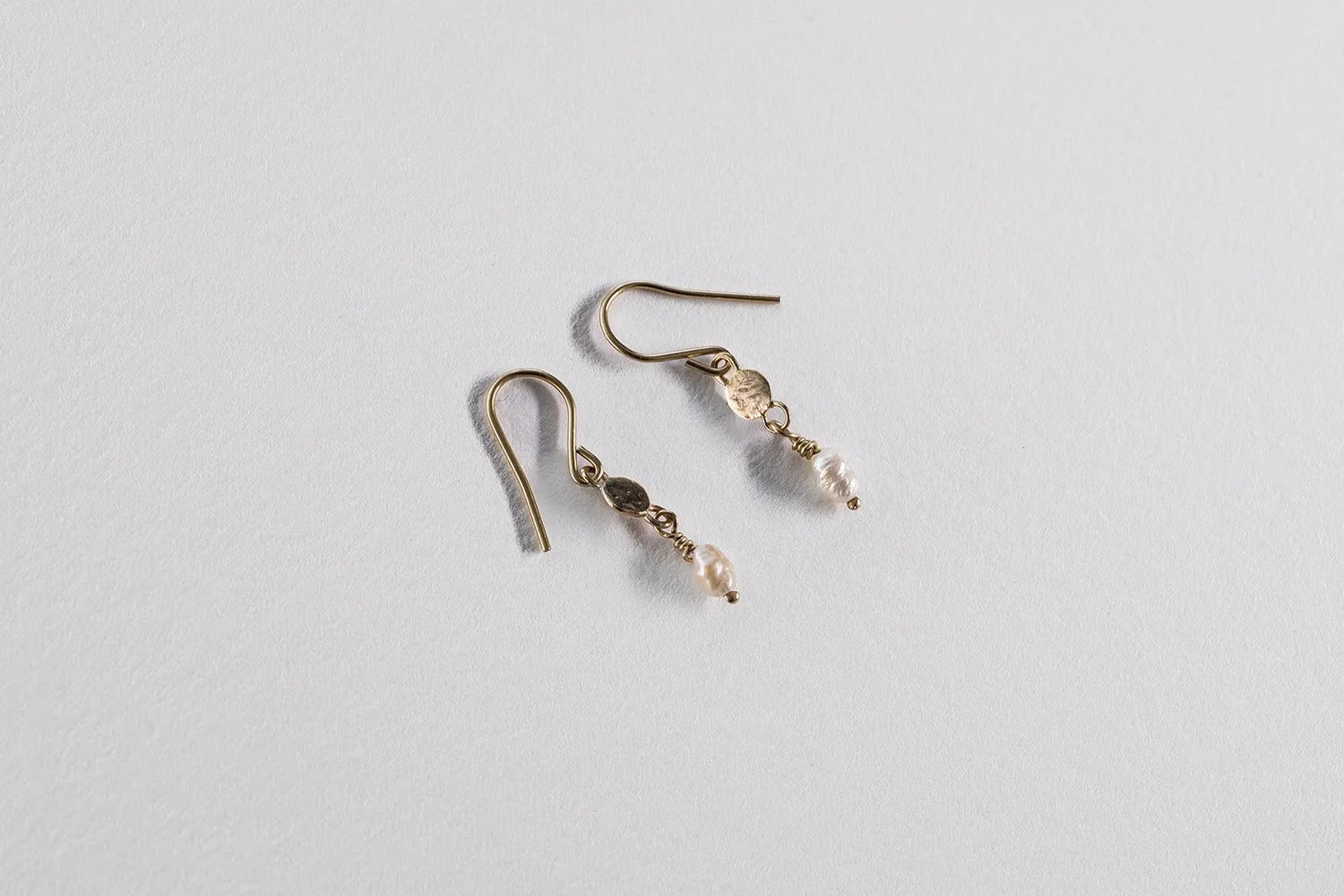 Delicate Pearl Dangle Earrings - 9ct Gold & Freshwater Pearl