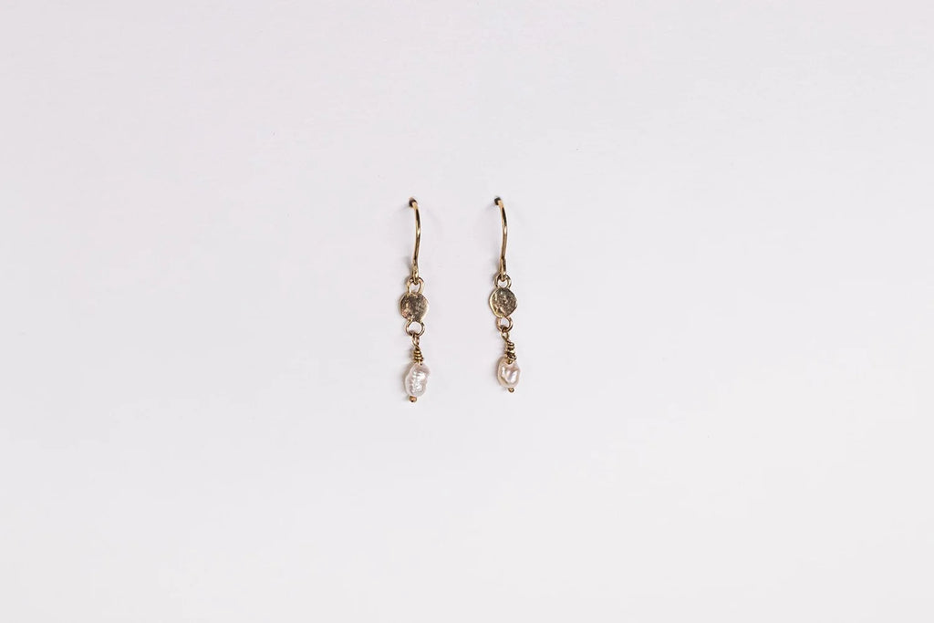 Delicate Pearl Dangle Earrings - 9ct Gold & Freshwater Pearl
