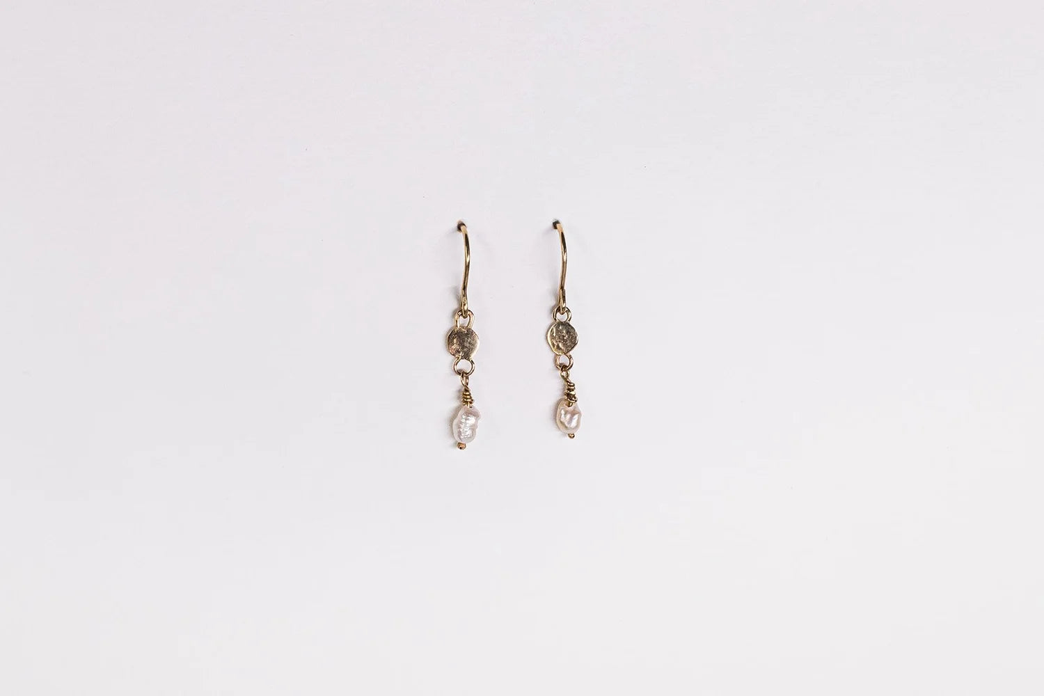 Delicate Pearl Dangle Earrings - 9ct Gold & Freshwater Pearl