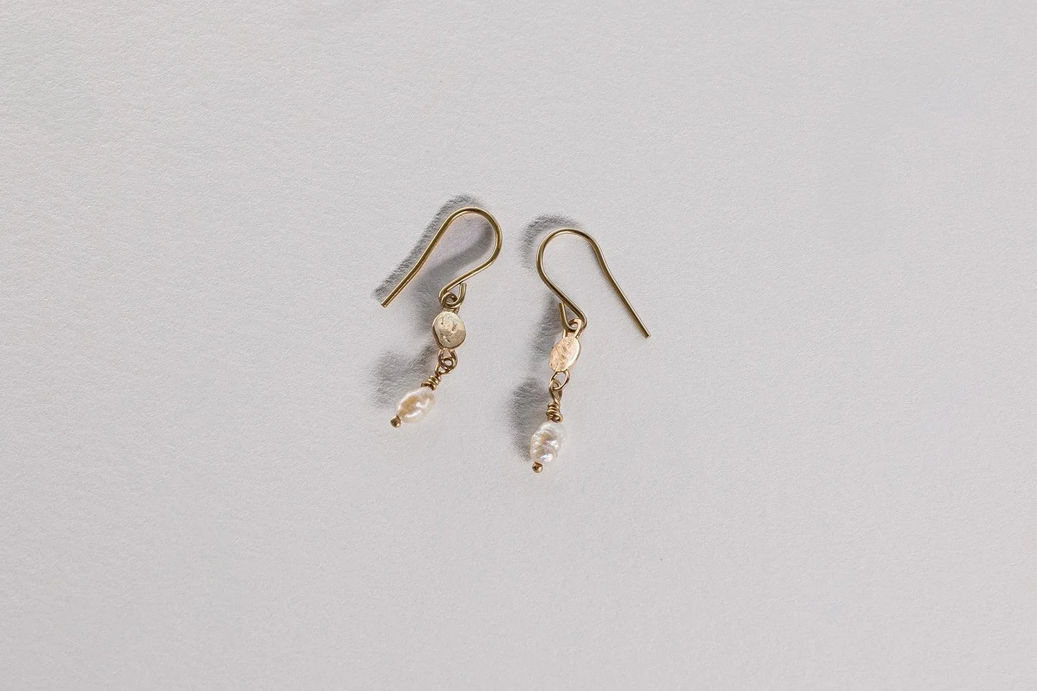 Delicate Pearl Dangle Earrings - 9ct Gold & Freshwater Pearl
