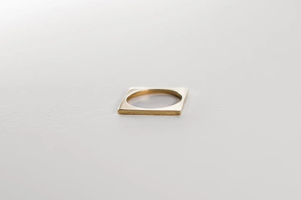 Delicate Square Ring - 9ct Gold