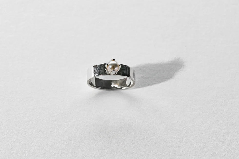 Akoya Pearl Ring - Sterling Silver and Akoya Pearl