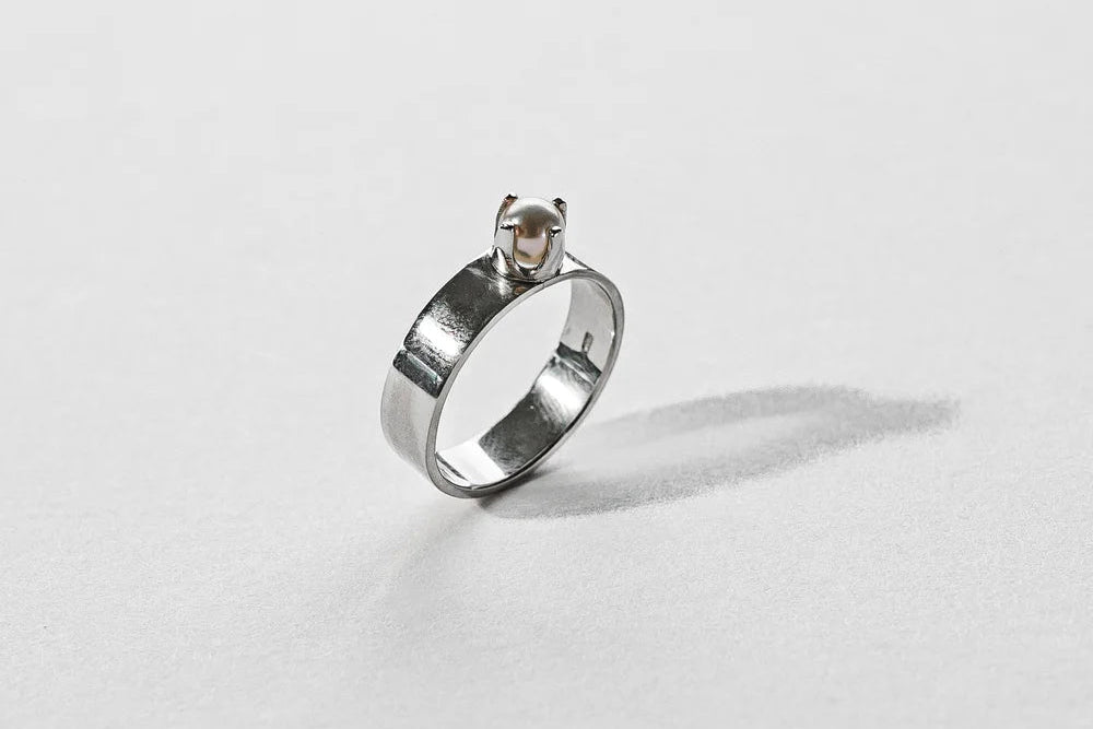 Akoya Pearl Ring - Sterling Silver and Akoya Pearl