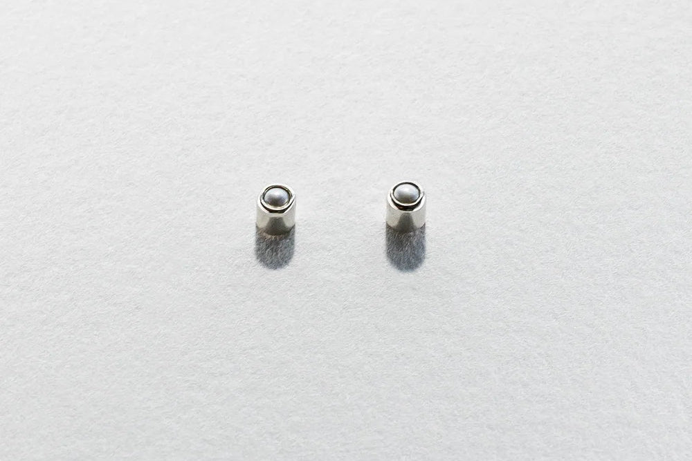 Akoya Pearl Stud Earrings - Sterling Silver & Akoya Pearl
