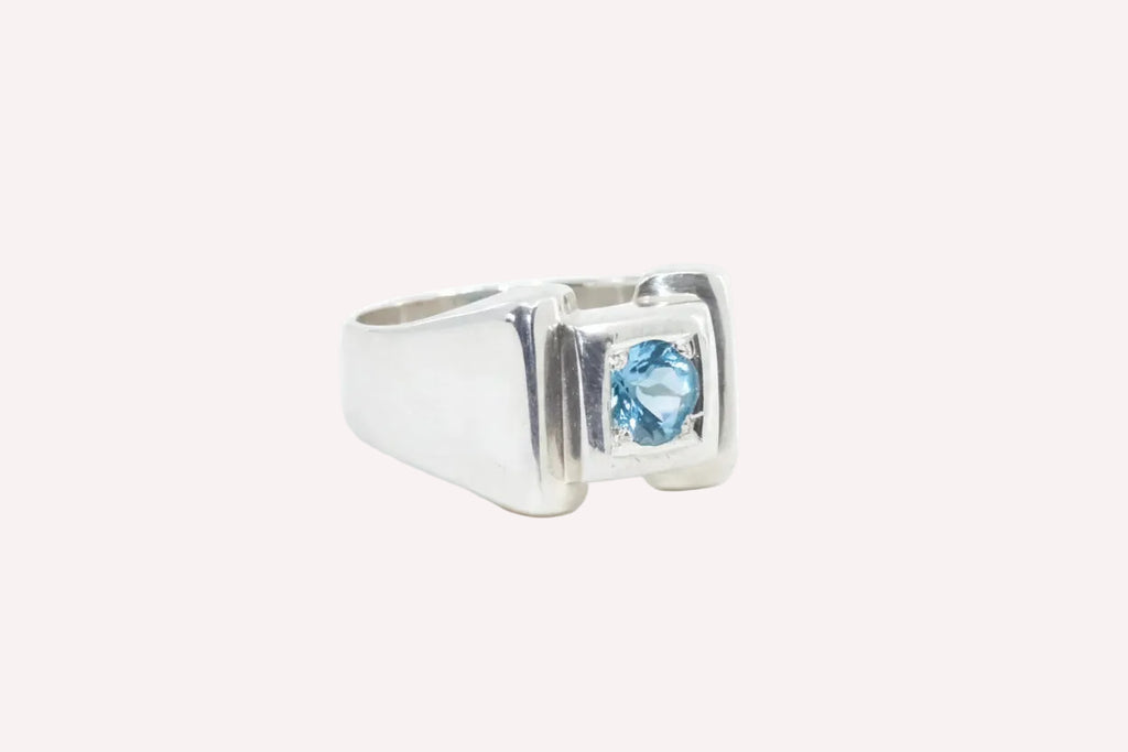 Luminescence Ring - Sterling Silver & Swiss Blue Topaz