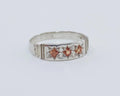 Orions Belt Ring - Sterling Silver & Padparadscha Sapphire
