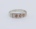 Orions Belt Ring - Sterling Silver & Padparadscha Sapphire