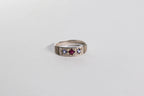 Orions Belt Ring - Sterling Silver, Ruby & Tanzanite