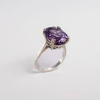 Oval Cut Cocktail Ring - Sterling Silver & Amethyst