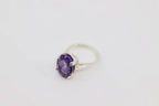 Oval Cut Cocktail Ring - Sterling Silver & Amethyst