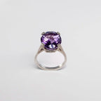 Oval Cut Cocktail Ring - Sterling Silver & Amethyst