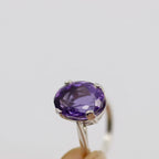 Oval Cut Cocktail Ring - Sterling Silver & Amethyst