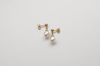 Pearl Drop Stud Earrings - 9ct Gold & Freshwater Pearl