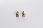 Ruby In the Dust Earrings - Sterling Silver & Ruby