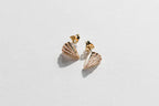Scallop Stud Earrings - 9ct Gold