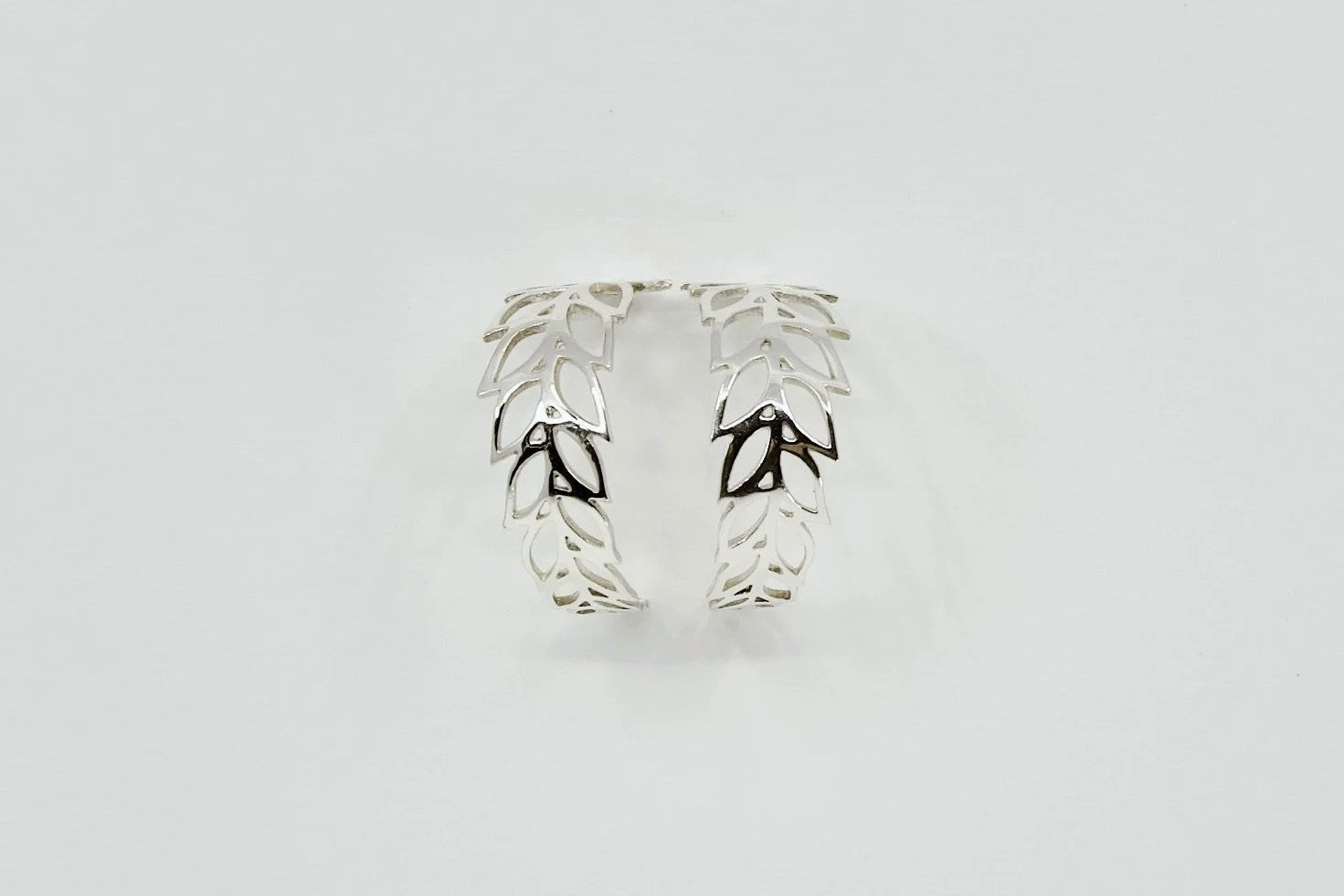 Fern Hoop Earrings - Sterling Silver