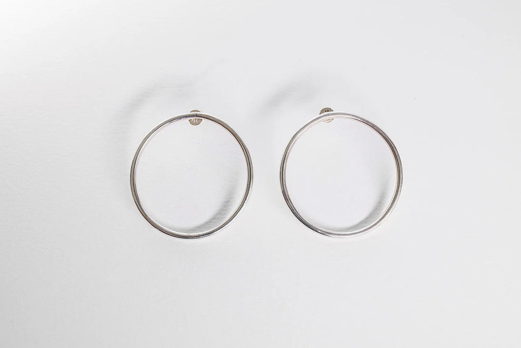 Sol Hoop Stud Earrings - Sterling Silver