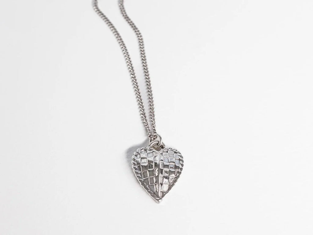 Woven Heart Necklace - Sterling Silver