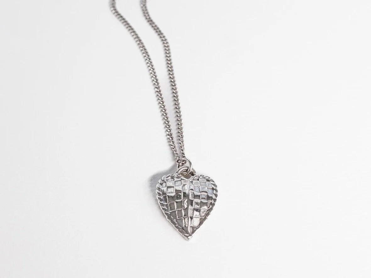 Woven Heart Necklace - Sterling Silver